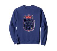 Daddy's Little Birthday Girl Dad of The Birthday Girl Crown Felpa, Unisex per Adulti, Navy, S