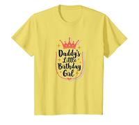 Daddy's Little Birthday Girl Dad of The Birthday Girl Crown Maglietta, Bambini, Limone, 2 Anni