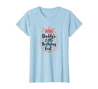 Daddy's Little Birthday Girl Dad of The Birthday Girl Crown Maglietta, Donna, Celeste, L