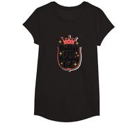 Daddy's Little Birthday Girl Dad of The Birthday Girl Crown Maglietta, Ragazze, Nero, L
