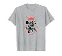 Daddy's Little Birthday Girl Dad of The Birthday Girl Crown Maglietta, Uomo, Grigio Melange, 4XL