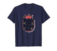 Daddy's Little Birthday Girl Dad of The Birthday Girl Crown Maglietta, Uomo, Navy, 3XL