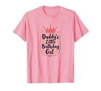 Daddy's Little Birthday Girl Dad of The Birthday Girl Crown Maglietta, Uomo, Rosa, 3XL