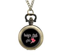 Daddys Little Girl Orologio da tasca vintage in lega con ciondolo orologio collana regalo per uomo donna, stile rame, misura unica