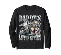 Daddy's Little Kitten - Funny Alpha Male Wolf Meme Bootleg Maglia a Manica