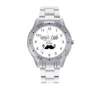 Daddy's Little Man Beard Orologi da uomo in acciaio inox cinturino analogico al quarzo orologio da polso business, Stile:, regular, Bracciale