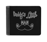 Daddy's Little Man Beard Portafoglio da uomo a due ante sottile porta carte di credito in pelle, Stile:, Taglia unica