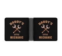 Daddy's Little Mechanic - Portafoglio da uomo con porta carte di credito e portamonete