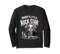 Daddy's Little Rock Star Puppy Microfono Abbigliamento Maglia a Manica
