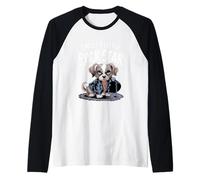 Daddy's Little Rock Star Puppy Microfono Abbigliamento Maglia con Maniche Raglan