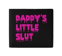Daddy's Little Slut - Portafogli a due ante con tasca frontale, con scomparti per carte di credito, per uomini e donne, 11,4 x 10,2 cm