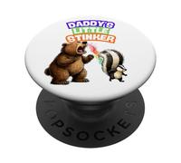 Daddys Little Stinker Bear Skunk Puzza campeggio nei boschi PopSockets PopGrip Adesivo