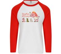 Daddy's Princess Divertente Unicorn Orsacchiotto Uomo L/S Baseball T-Shirt