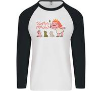 Daddy's Princess Divertente Unicorn Orsacchiotto Uomo L/S Baseball T-Shirt