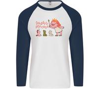 Daddy's Princess Divertente Unicorn Orsacchiotto Uomo L/S Baseball T-Shirt