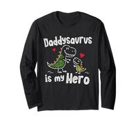 Daddysaurus è Il Mio Eroe Cute Doodle Kids Dad Dino Lovers Maglia a Manica
