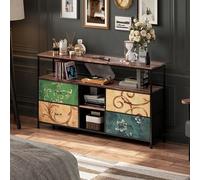 DADEA Mobile di Archiviazione, Comodino Colorato a 4 Cassetti, 108×29,8×76,8 cm Mobile a Cassetti per Archiviazione, Mobile a 4 Cassetti, Mobile per Camera, Mobile in Legno per Soggiorno, Mobile di