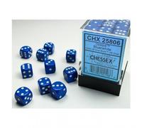 Dadi - 12 Mm - Opaque Blu/Bianco (Set Di Dadi 36 X W6)