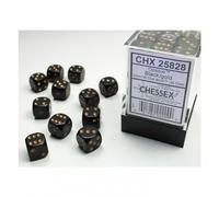 Dadi - 12 Mm - Opaque Nero/Oro (Set Di Dadi 36 X W6)