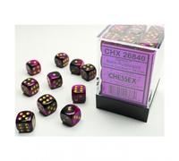 Dadi - 12Mm - Gemini Nero-Porpora/Oro (Set Di Dadi 36 X W6)