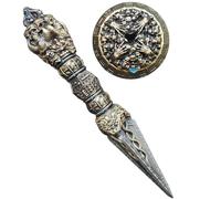 Dadi a bacchetta dal design unico, 7 in 1, per giochi di ruolo come Dungeons and Dragons, set di dadi D4, D6, D8, D10, D%, D12 e D20, colore ottone