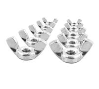 Dadi a farfalla DIN 315, M6, 10 pezzi, in acciaio inox, A2, di alta qualità, set di dadi ad ala metrici, in acciaio inox, dadi ad aletta, dimensioni filettate a mano