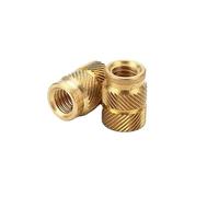 Dadi a inserto in ottone fuso a caldo, inserti filettati in rame for stampaggio a caldo, dadi a iniezione in ottone zigrinato a doppia Twill tipo SL, M2M3, 100 pezzi(M3 X D5.0 X L4.8)