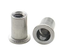 Dadi a rivetto a testa piatta in acciaio inossidabile 304 M3 M4 M5 M6 M8 M10 M12 con inserto filettato for rivetti ciechi for il fissaggio di lamiere(M3 X10pcs)