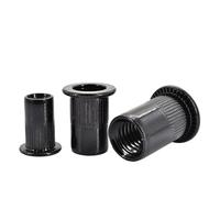 Dadi a rivetto Dadi for rivetti piatti filettati Dadi con inserti in metallo inossidabile in acciaio al carbonio nero(Black Carbon Steel,M3 (50Pcs))