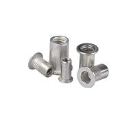 Dadi a rivetto filettati a testa piatta, Set di dadi for rivetti a testa piatta in alluminio da 150 pezzi, dimensioni filettatura multiple