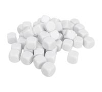 Dadi a sei facce da 50 pezzi con superficie levigata e angoli arrotondati, cubi da 0,6 pollici per giochi da tavolo, adesivi fai-da-te, insegnamento del conteggio della matematica (White)