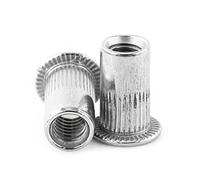 Dadi a Strappo M8 in Acciaio Inox 304, Inserti Filettati Testa Piana 20 Pezzi - Resistenza alla Ruggine, Profilo Basso, Ideali per Assemblaggi e Riparazioni (M8)