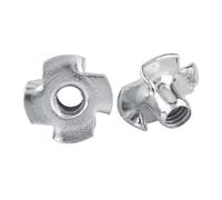 Dadi a T 50 Pezzi Acciaio al Carbonio Zincato M3/M4/M5/M6/M8 4 Punte Dadi Guida T Dado Filettato per Artigiani Mobili in Legno Inserti Blindati Dado a Ragno (M3×50)