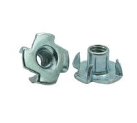 Dadi a T Dado a T a 4 punte, Dado a quattro griffe zincato M4 M5 M6 M8 M10 M12, dado for altoparlante, dado a T, inserto cieco, dado a T, ferramenta for mobili.(M4 20PCS)