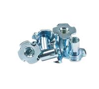 Dadi a T Dado a T a 4 punte, Dado for altoparlante a quattro griffe in acciaio spesso da 10 pezzi, inserto cieco a T for mobili in legno M4 M5 M6 M8 M10, lunghezza = 8-17 mm(M8x12)