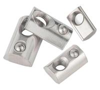 Dadi a T semicircolari a molla in acciaio al carbonio | 20 pezzi M3-M8 for profili in alluminio 2020/3030/4040/4545: workstation, rack, barriere(20-M4)