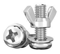 Dadi ad alette in acciaio inossidabile, Confezione da 30 viti e rondelle con testa a croce Phillips dadi ad alette M3x mm in acciaio inossidabile 304(M3*6mm)