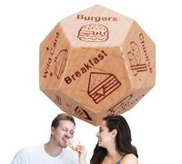 Dadi alimentari, 12 Dadi a tema della data dei dadi decisionali, Dadi notturni in legno con testi Dadi riutilizzabili Date Night Meal Dinner Decider Dadi per, E coppie