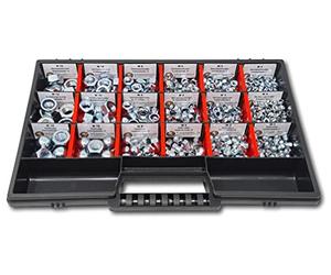 Dadi assortiti, M4-M5-M6-M8-M10-M12, 554 pezzi, scatola per viti