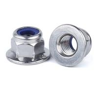 Dadi autobloccanti con Flangia e Inserto in Nylon 1/5/10 Pezzi, Dado Esagonale in Acciaio Inox A2 M3 M4 M5 M6 M8 M10 M12(One Size,M3)