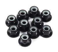 Dadi autobloccanti esagonali 10 dadi M3 in alluminio CNC con flangia in nylon dado autobloccante in metallo nero