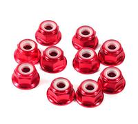 Dadi Autobloccanti Esagonali, 10 Dadi M4 In Alluminio CNC con Flangia in Nylon Dado Autobloccante in Metallo Rosso Scuro Dadi di Serraggio