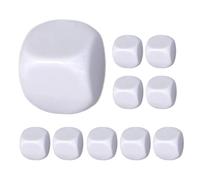Dadi bianchi arrotondati - 10 di dadi arrotondati in acrilico, cancellabili a secco, dadi vuoti per giochi, aule, insegnamento, matematica, conteggio, forniture scolastiche