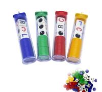 Dadi Centrali Sinistro Destro, Divertente Gioco Dadi Portatile 4 Tubi Set,Ogni Scatola Ha 3 Dadi e 24 Gettoni, Interessante Gioco Di Società per Serate In Famiglia,Riunioni Di Amici,Viaggi