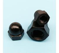 Dadi ciechi in nylon DIN1587-5/10/50 pezzi dadi esagonali decorativi da M3 a M16 for varie applicazioni(Black,50pcs M5)