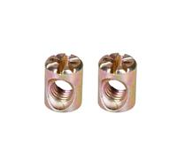 Dadi cilindrici per mobili, Bulloni a barilotto, dadi a croce for mobili, letti, sedie in legno, M6, misure multiple, zincati, 10 mm(M6 (2Pcs),12mm)
