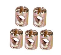 Dadi cilindrici per mobili, Bulloni a barilotto, dadi a croce for mobili, letti, sedie in legno, M6, misure multiple, zincati, 10 mm(M6 (5Pcs),12mm)