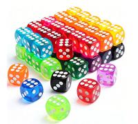 Dadi colorati casuali a 6 facce da 14 mm, dadi sciolti per uomini e donne, multiuso, adatti per giochi da tavolo, apprendimento della matematica, uso in este, intrattenimento domestico, gioch