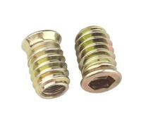 Dadi con inserti in acciaio al carbonio in lega di zinco | Dimensioni multiple metalliche for mobili in legno: elementi di fissaggio contro la corrosione(M6x15)