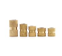 Dadi con inserti in rame da 100 pezzi M2-m3 Dado filettato zigrinato a doppio passaggio in ottone, 100 pezzi, M3X8X5